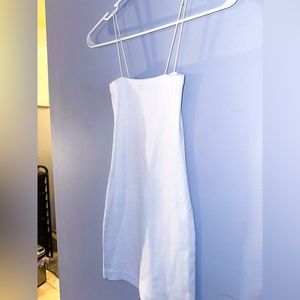 small white zara ribbed dress
